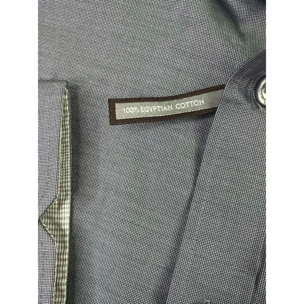 BLACK BROWN Dress Shirt Mens 16-32 Gray Egyptian Cotton Designer City‎ Office - Picture 4 of 9